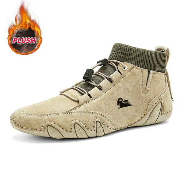 Fleece-lined Handmade Cotton Shoes Men - Image 2