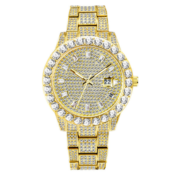 Fashionable Large Dial Full Diamond Watch - Image 3