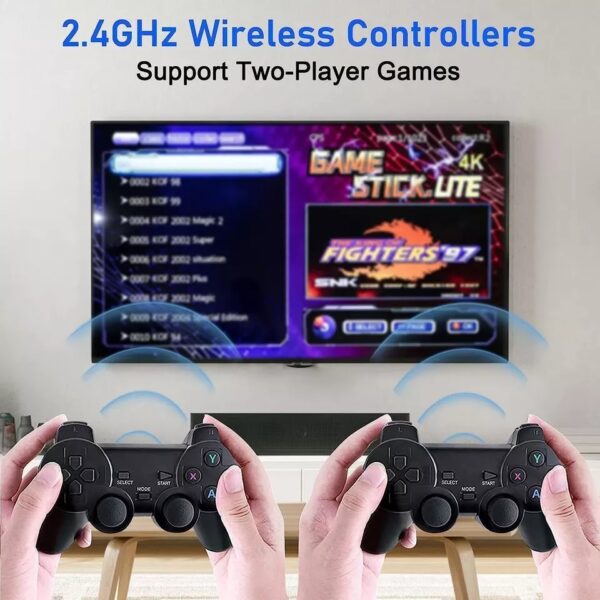 4K Retro Game Console Plug-Play 20000- Video Game Stick-2x Wireless Controllers - Image 4