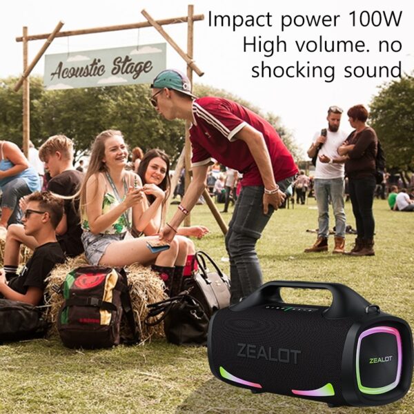 100W Wireless Speaker-24000mAh Battery, IPX5 Waterproof, Loud Stereo Sound And Strong Bass, Perfect For Family, Car, Outdoor, Camping, Party - Image 10