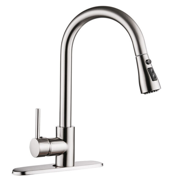 Pull-out Hot And Cold Household Kitchen And Dishwashing Brushed Copper Sink Faucet - Image 2