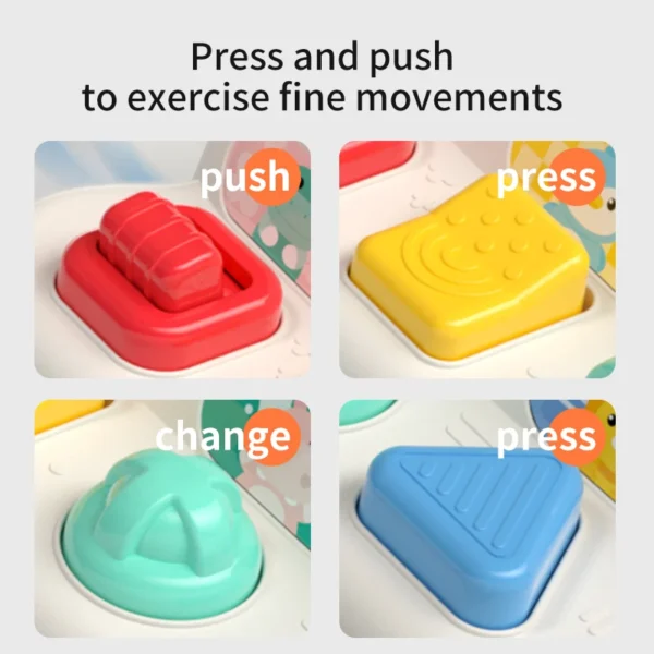 Baby Pop Up Toy Montesorri Fine Motor Skill Training Press Pull Click Animal Car Button Educational Toys For 13 24 Month Infant - Image 2