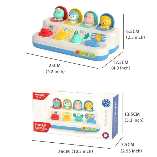 Baby Pop Up Toy Montesorri Fine Motor Skill Training Press Pull Click Animal Car Button Educational Toys For 13 24 Month Infant - Image 6