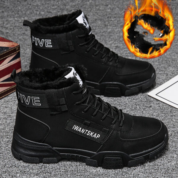 Men's Casual High-top Shoes Tooling Boots Plus Velvet - Image 5