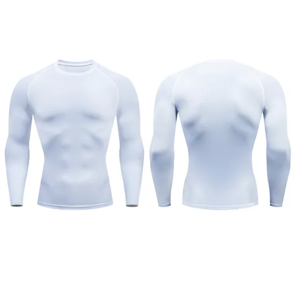 Men Compression Running T-shirt Fitness Tight Long Sleeve Sport Shirts Training Jogging Tops Gym Sportswear Dry Fit Rashgard - Image 3