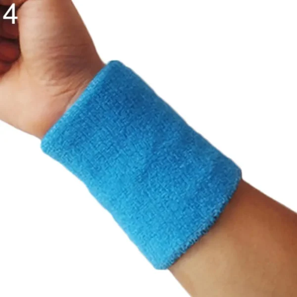 1pc Colorful Cotton Sports Terry Cloth Wrist Sweat Bands Tennis Squash Badminton GYM Basketball Brace Wrist Sweatband Protector - Image 4