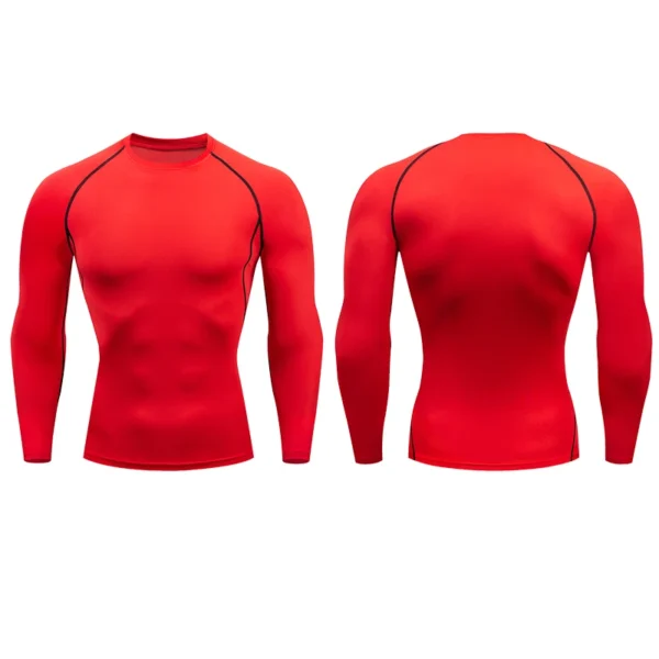 Men Compression Running T-shirt Fitness Tight Long Sleeve Sport Shirts Training Jogging Tops Gym Sportswear Dry Fit Rashgard - Image 5