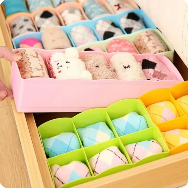 5 Grids Storage Basket Wardrobe Organizer Women Men Storage Box For Socks Underwear Plastic Container Makeup Organizer