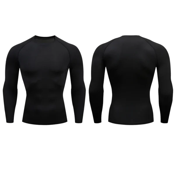 Men Compression Running T-shirt Fitness Tight Long Sleeve Sport Shirts Training Jogging Tops Gym Sportswear Dry Fit Rashgard - Image 2