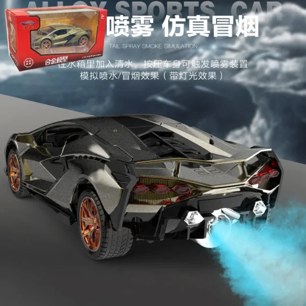 1: 24 spray Lamborghini sian alloy acousto-optic return force low lying sports car simulation model toy gift - Image 2