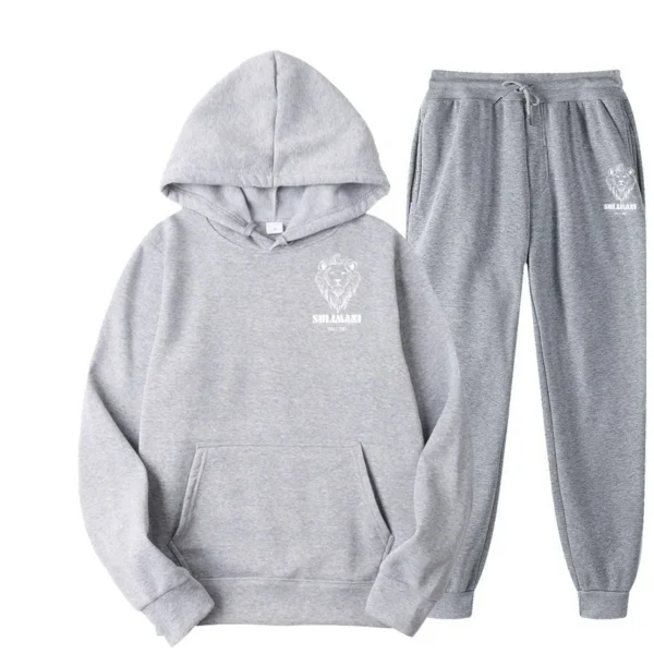 Tracksuit Sets Men's Casual Fleece Warm Hoodies Pants 2PCS Mens Long Sleeve Sport Suit Male Pullover Hoodies Sports Clothing - Image 4