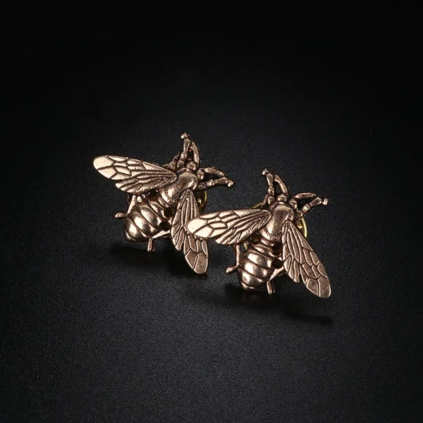 1Pc Vintage Bee Brooch Retro Metal Small Bee Brooch Women Men Alloy Suit Collar Scarf Pin Clothing Hat Enamel Pin Accessory Gift - Image 4