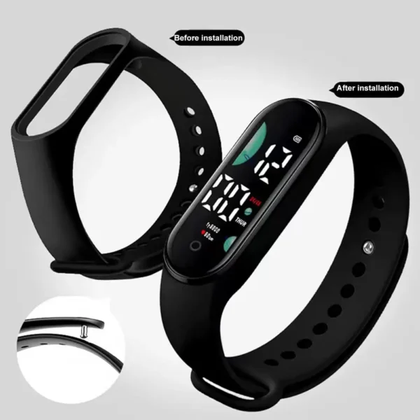 M9 Electronic Watch LED Touch Control Waterproof Multifunctional Week Time Display Men Women Unisex Sports Bracelet for Kids - Image 2