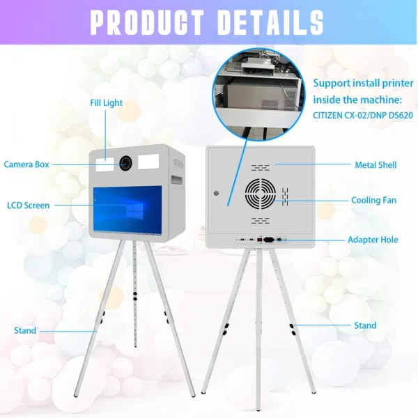 21.5" Touch Screen Mirror Photo Booth Portable Selfie PhotoBooth Machine DSLR Booth for Wedding Parties Rental Events - Image 3