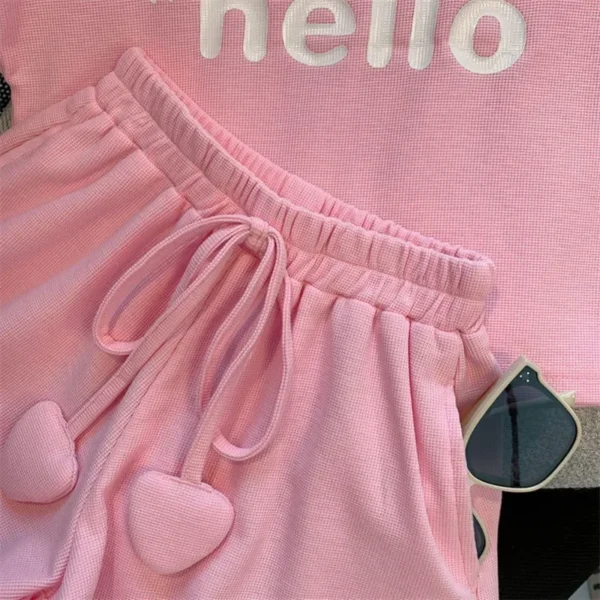 Summer Children Girls Clothes Letter Print T-shirt and Shorts Set Kid Girl Sleeveless Top Bottom 2pcs Suit Tracksuit Streetwear - Image 4