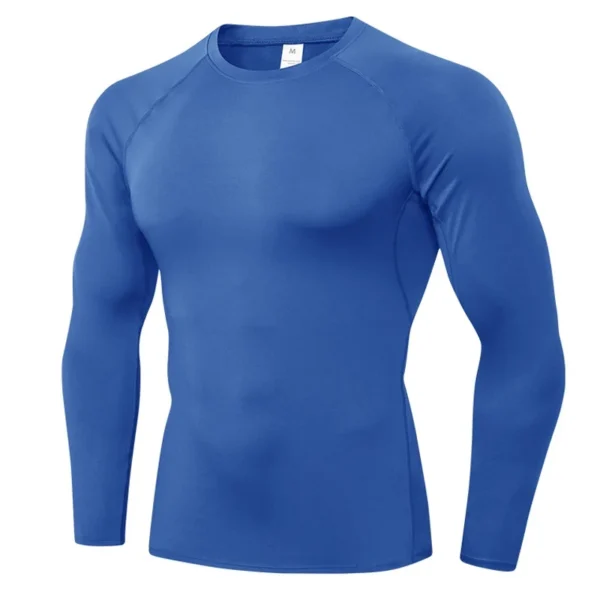 Men's Compression Shirts Longs Sleeve Workout Gym T-Shirt Running Tops Cool Dry Sports Base Layer Athletic Undershirts - Image 5