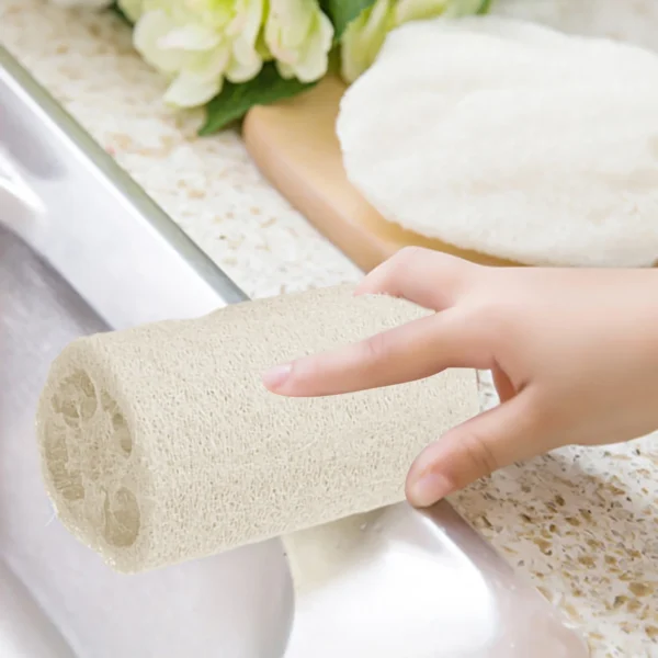 Natural Loofah Dishwashing Cloth Easy To Clean Scrubber Sponge Kitchen Clean Brushes Exfoliating Spa Bathing Daily Care Scrubber - Image 4