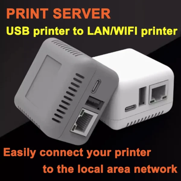 NP330 Mini Print Server USB Printer to Network Printer Simple, Easy to Use, Small Size Optional LAN/WIFI