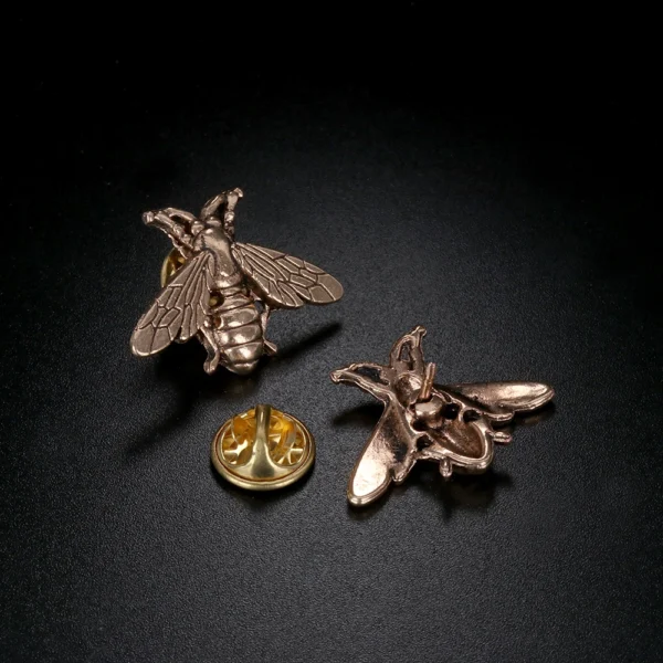 1Pc Vintage Bee Brooch Retro Metal Small Bee Brooch Women Men Alloy Suit Collar Scarf Pin Clothing Hat Enamel Pin Accessory Gift - Image 6