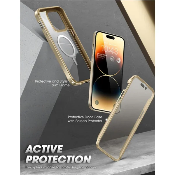 SUPCASE For iPhone 14 Pro Max Case 6.7" (2022) UB Edge Mag Slim Frame Clear Protective Case with Built-in Screen Protector - Image 3