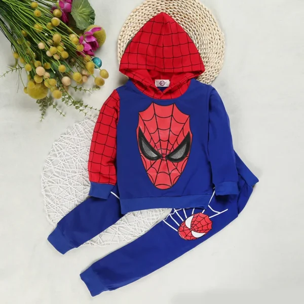 Cartoon Superhero Children Costume Baby Boy Clothing Set Spring Coat Kid Pant 2pcs Clothes Suit Girl Hoodies Sweatshirt Trousers - Image 3