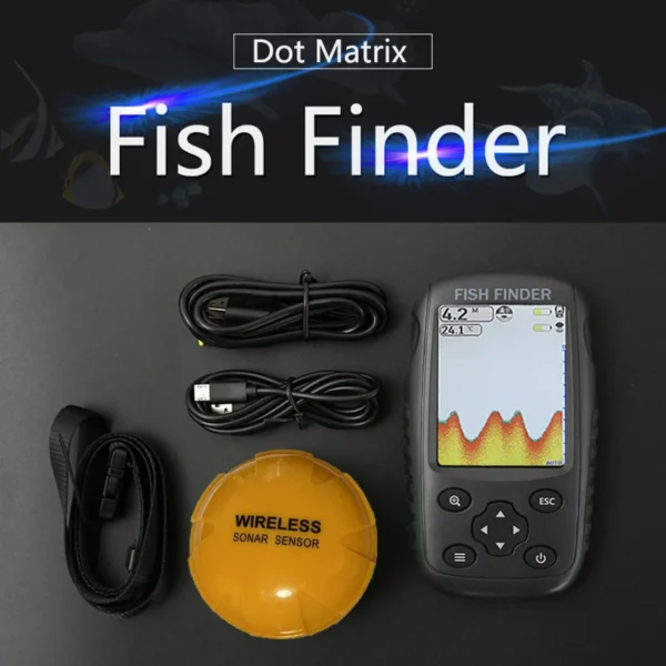 Brand New Colorful Wireless Fish Finder Dot Matrix Sonar Sensor Transducer Depth Echo Sounder Recharged Battery - Image 2