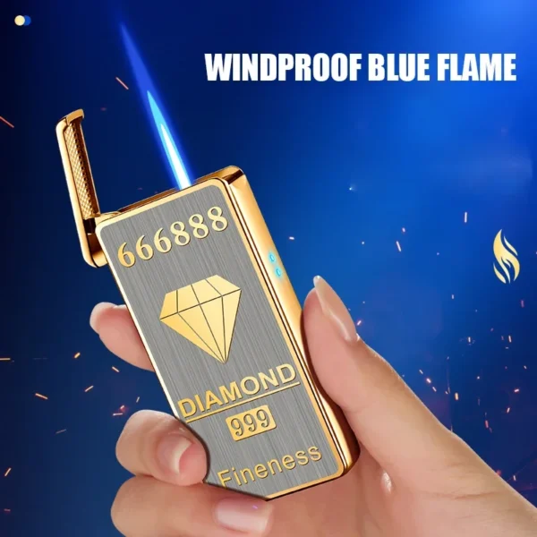 2024 Intelligent Voice-activated Windproof Flame Lighter Airflow Gravity Sensing Knock Ignition Visual Gas Window Men Gadget - Image 2