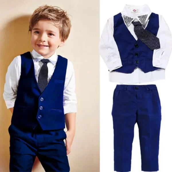 BABY New Children Clothing Fashion Character Kids Casual Boys Cloting Sets Cute Coat Jacket Shirt Pants 3 Pcs Sport Sets CCS241 - Image 3