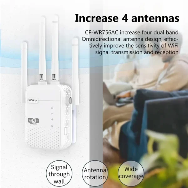 300Mbps Wireless WiFi Repeater 2.4G Signal Router 802.11N Long Range Wireless WiFi Extender Amplifier WIFI Booster - Image 4