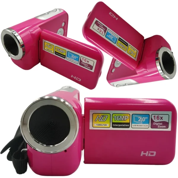 16MP 720P Digital Camera 2.0 Inch Rotatable Screen Camcorder Camera 16X Zoom HD Video Recorder DV Camera Built-in LED Flash - Image 5