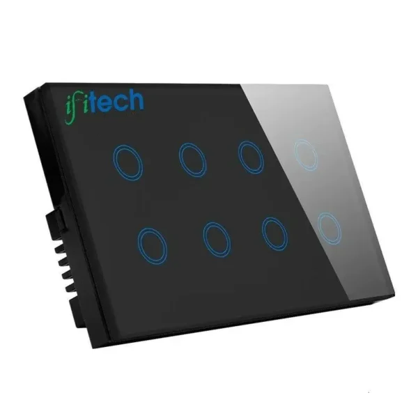 IFITech Smart Live Automation Touch Switch 8 Gang Wall Switch, Tempered Glass, WiFi Control (Amazon Echo/Dot/Spot) Black - Image 3