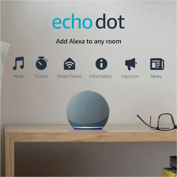 Original Alexa Echo Dot 5th Generation Smart Speaker Voice Assistant Smart Connected Wireless Clock Outdoor Portable - Image 4