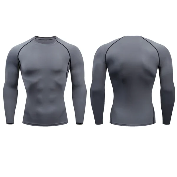 Men Compression Running T-shirt Fitness Tight Long Sleeve Sport Shirts Training Jogging Tops Gym Sportswear Dry Fit Rashgard - Image 6
