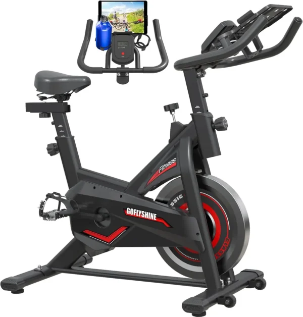 Bikes Stationary,Exercise Bike for Home Indoor Cycling Bike for Home Cardio Gym,Workout Bike with pad Mount & LCD Monitor,Silent