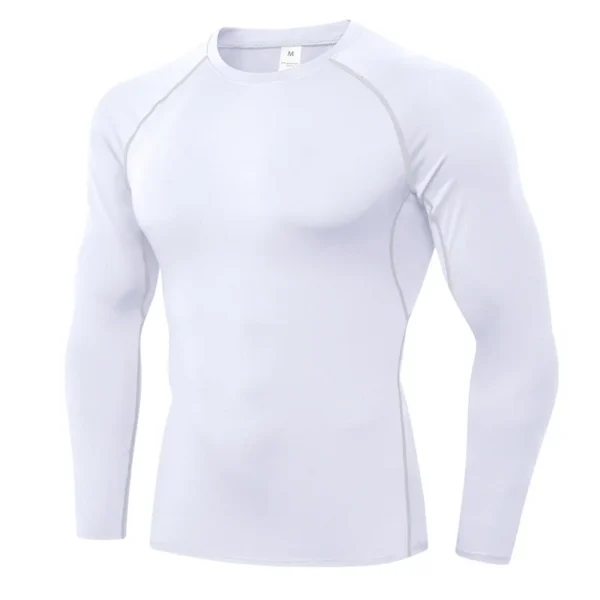 Men's Compression Shirts Longs Sleeve Workout Gym T-Shirt Running Tops Cool Dry Sports Base Layer Athletic Undershirts - Image 4
