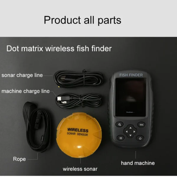 Brand New Colorful Wireless Fish Finder Dot Matrix Sonar Sensor Transducer Depth Echo Sounder Recharged Battery - Image 4