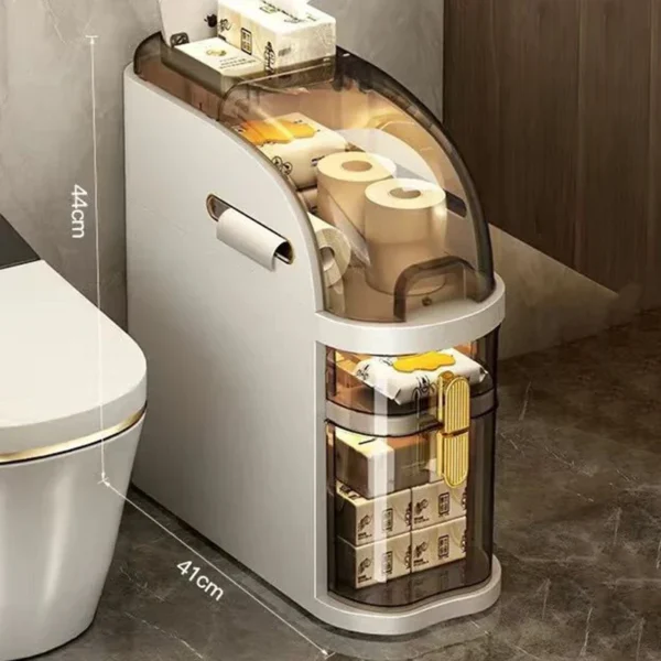 Luxury Paper Bathroom Cabinet Slim Narrow Toilet Storage Floor Corner Cupboard Display Makeup Desk Colchones Hotel Furniture - Image 5