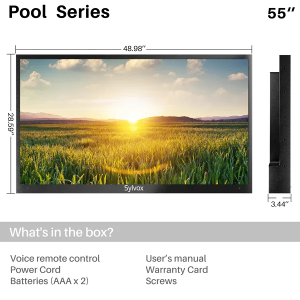 55 inch Outdoor TV 2000 nits Full Sun Outdoor Smart TV 4K UHD Outside Television IP55 Weatherproof - Image 2