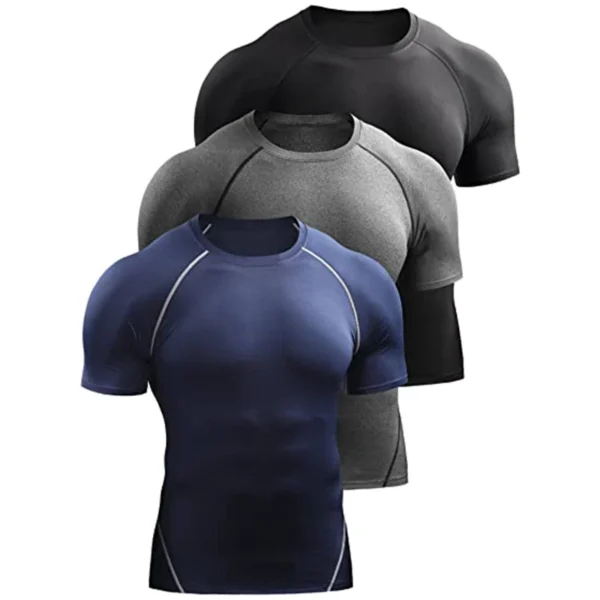 2024 Compression T Shirt Men Summer Sportswear Running T-shirt Elastic Quick Dry Sport Tops Tee Athletic Gym Workout Shirts Men