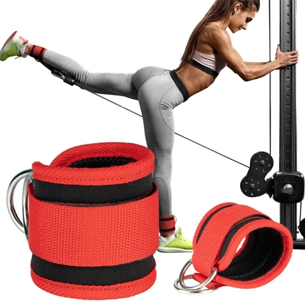 Gym Ankle Straps Double D-Ring Adjustable Neoprene Padded Cuffs Ankle Weight Leg Training Brace Support Sport Safety Abductors - Image 4