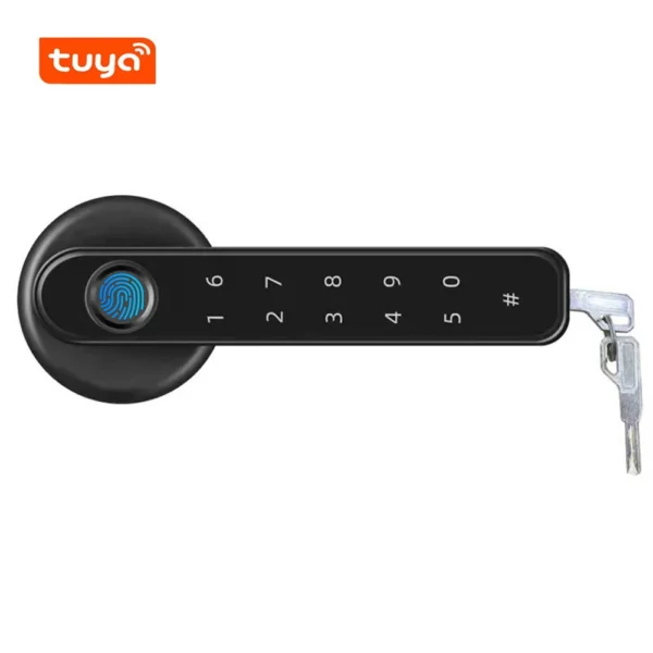 MOES Tuya Bluetooth Smart Fingerprint Door Handle Lock Electronic Password APP Remote Unlock Hotel Apartment Office Rental House