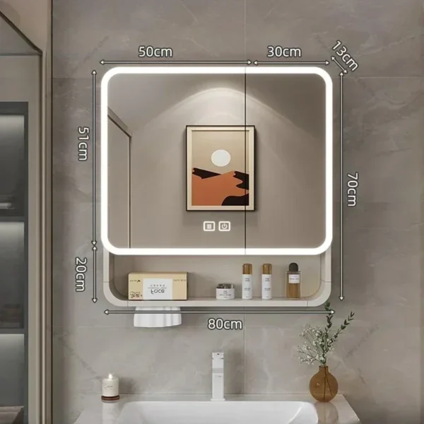 Nordic Smart Bathroom Cabinets Aluminium Alloy Wall-mounted Storage Shelves Mirror Cabinets Home Furniture Arredo Bagno FYBC - Image 4