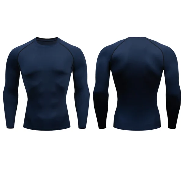 Men Compression Running T-shirt Fitness Tight Long Sleeve Sport Shirts Training Jogging Tops Gym Sportswear Dry Fit Rashgard - Image 4