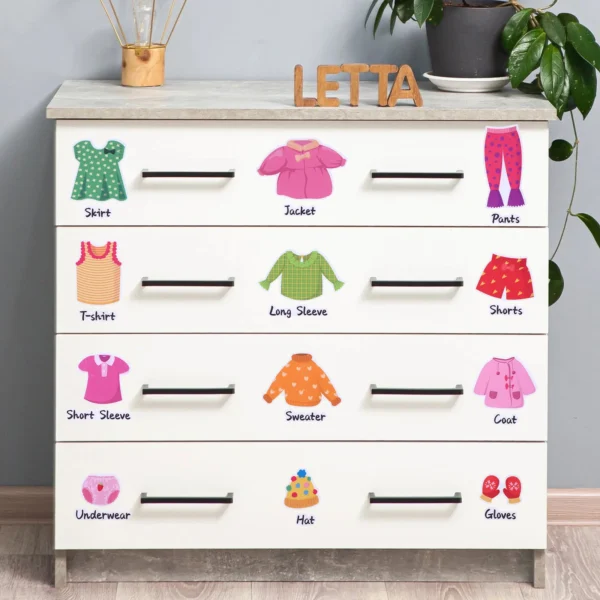 Clothing Classification Stickers Labels for Kids Clothes Storage Dresser Girl Hat Household Sort Pvc Wardrobe Lable Child - Image 3