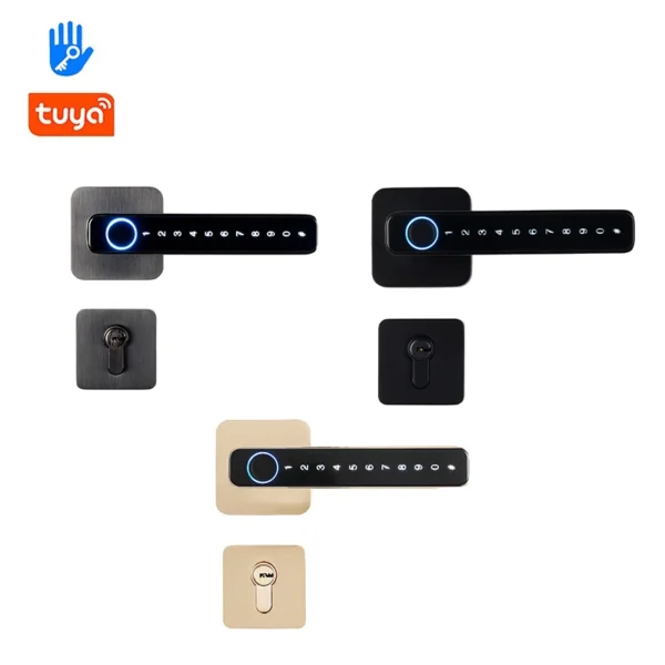 Go! Smart Door Handle Fingerprint Password Remotely Unlock Digital Lock Tuya App Keyless Entry for Doors Smart Electronic Lock - Image 2