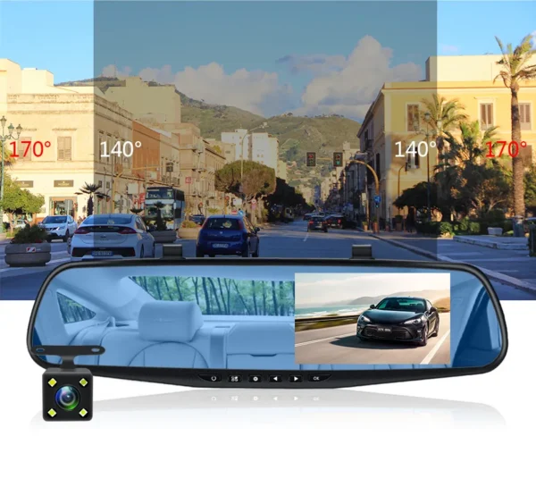 FHD 1080P Car DVR Dash Cam with Rearview Mirror Auto Reverse Image 170° Wide Angle Dual Lens Video Recorder Vehicle Supplies - Image 3