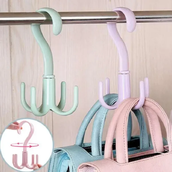 Space Saving Rotated Hanger Hooks Wardrobe Clothes Rack Hanger Organizer Bag Hanger Shoes Belt Scarf Hanging Rack SN4124