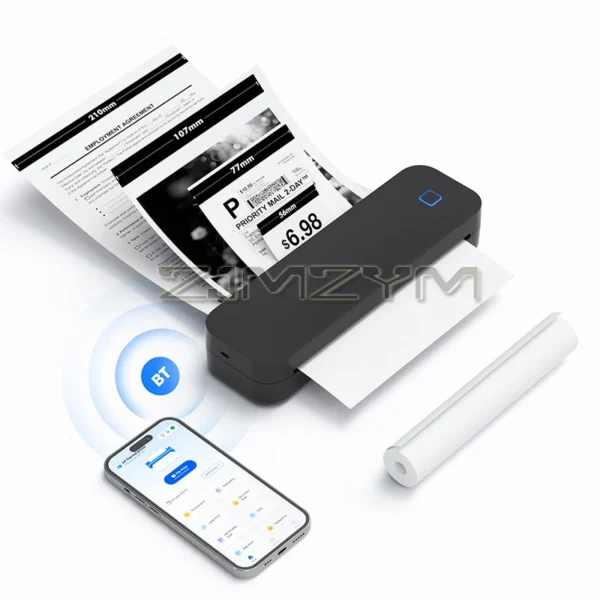 A4 Thermal Transfer Printer Portable Wireless Bluetooth Tattoo Printer Inkless Photo Document Printer Use With Mobile/Laptop - Image 4