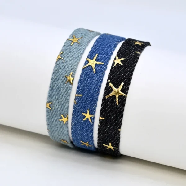 Cowboy Fabric Bracelet Women Men Simple Stars Personalized Clothing Rope Bracelet Friendship Wristbands Jewelry Accessories