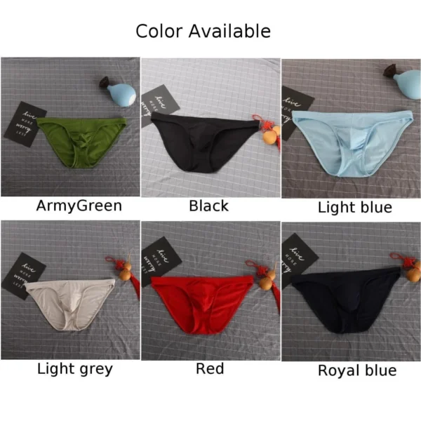 Men Summer Breathable Low Rise U Convex Pouch Bulge Briefs Elastic Underpants Lingerie Casual Soft Solid Men's Briefs Panties - Image 5